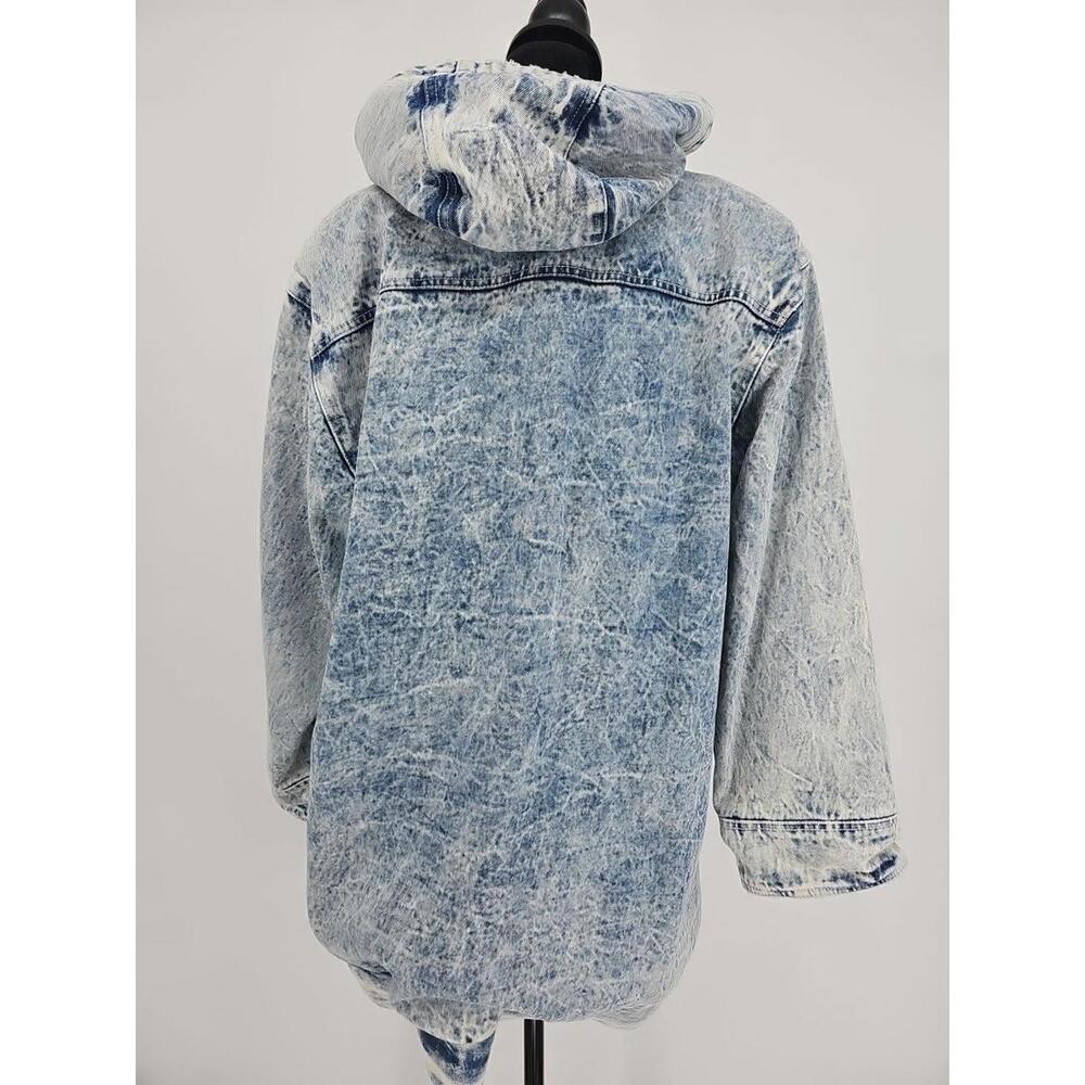 Vintage Gitano 80s Acid Wash Jean Jacket Medium Toggle Button Insulated Coat EUC - Picture 4 of 9